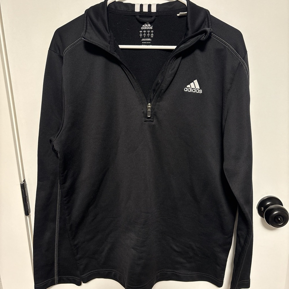 Adidas Black Quarter Zip Pullover Gorpcore Athletic Sweatshirt